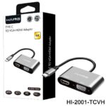 HAING Type C to VGA+HDMI Adapter