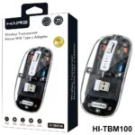 HAING Wireless Transparent Mouse with Type - C Adapter - Black
