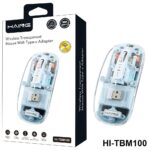 HAING Wireless Transparent Mouse with Type - C Adapter - Blue