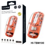 HAING Wireless Transparent Mouse with Type - C Adapter - Orange