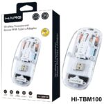 HAING Wireless Transparent Mouse with Type - C Adapter - White