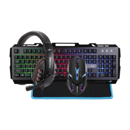 Haing 4-in-1 Gaming Keybaord Mouse Headset Mouse Pad Combo