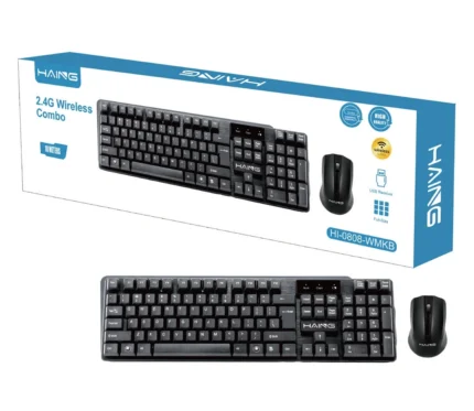 Haing 2.4G Wireless keyboard and mouse Combo BLACK