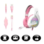 Haing Gaming Headset RGB Lighting DC 3.5MM+USB JACK
