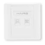 Haing RJ45 FACEPLATE 8.6X8.6CM(NETWORK)2PORT WITH PP BAG